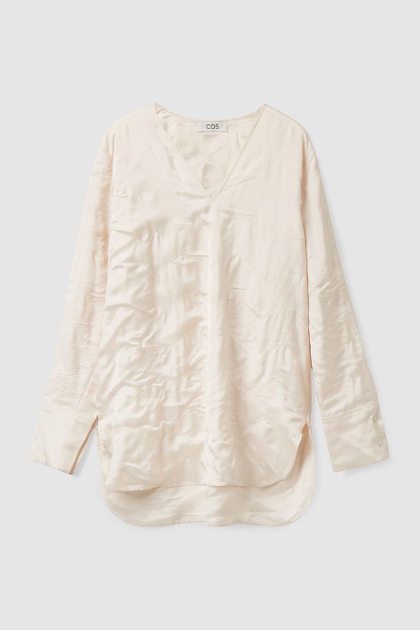 COS Relaxed-fit Tunic Blouse Off-white