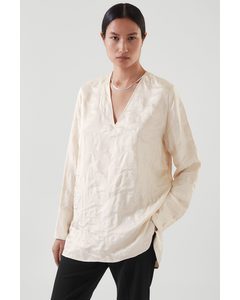 Relaxed-fit Tunic Blouse Off-white