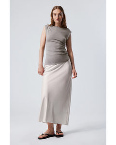 Trace Pull On Satin Skirt Dusty Grey