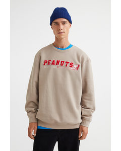 Sweater Met Print - Regular Fit Beige/snoopy