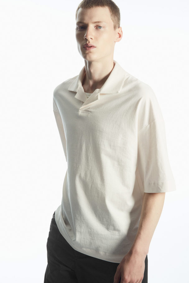 COS Oversized Open-collar Polo-shirt Off-white