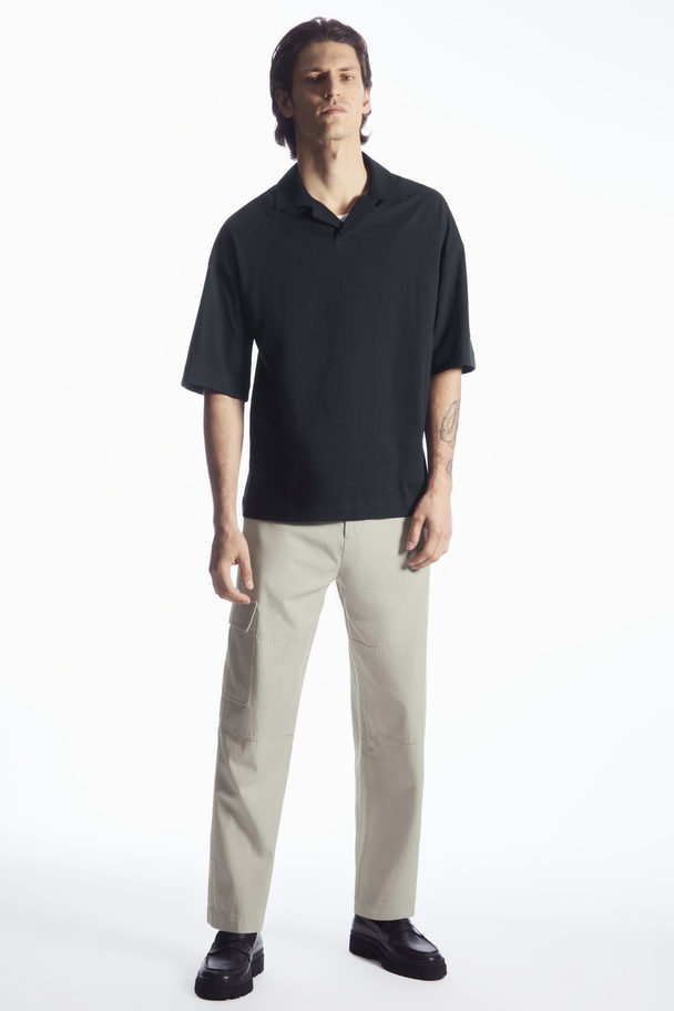COS Oversized Open-collar Polo-shirt Navy