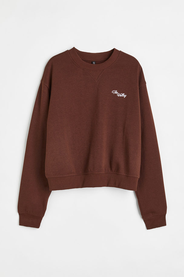 H&M Sweatshirt Med Tryk Mørkebrun/the Valley