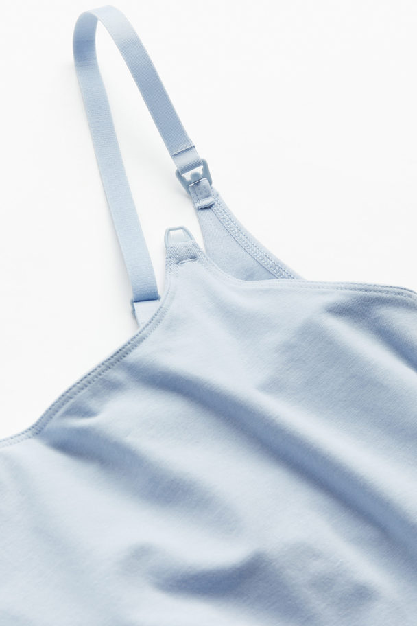 H&M Mama 3-pack Nursing Vest Tops Light Blue/navy Blue/white