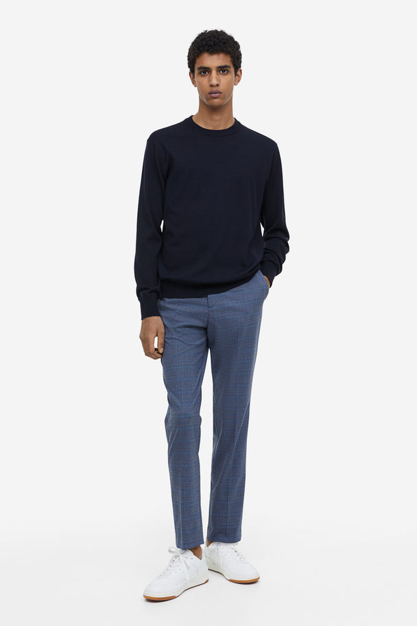 H&M Kostymbyxa Slim Fit Mörkblå/rutig