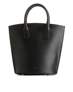 Leather Bucket Bag Black