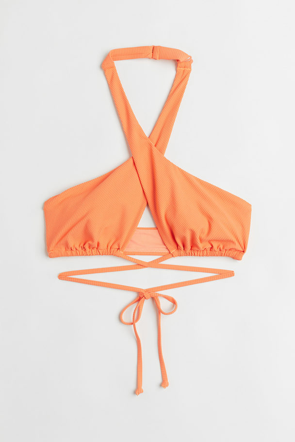 H&M Halterneck Bikini Top Orange