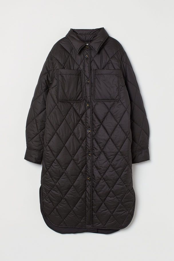 H&M Quilted Shacket Black