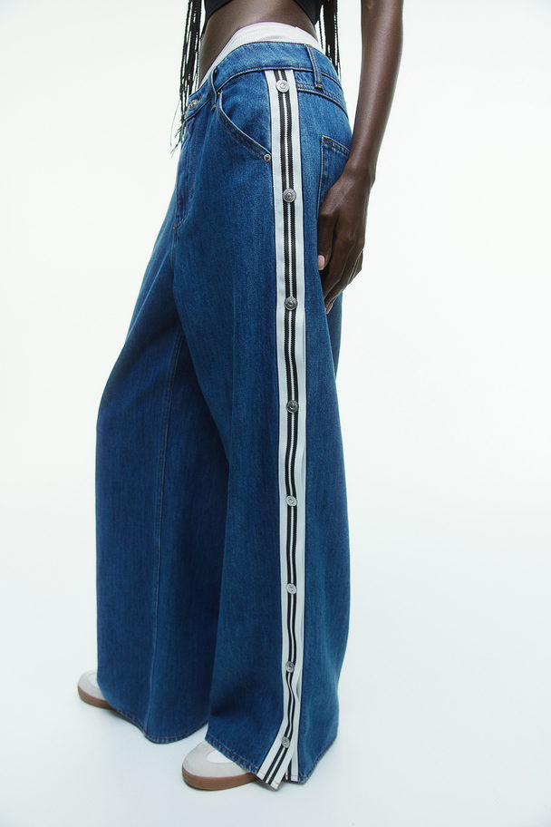 H&M Baggy Regular Jeans Licht Denimblauw