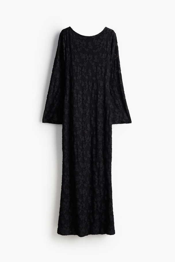 H&M Jacquardkleid mit Mermaid-Rock Schwarz