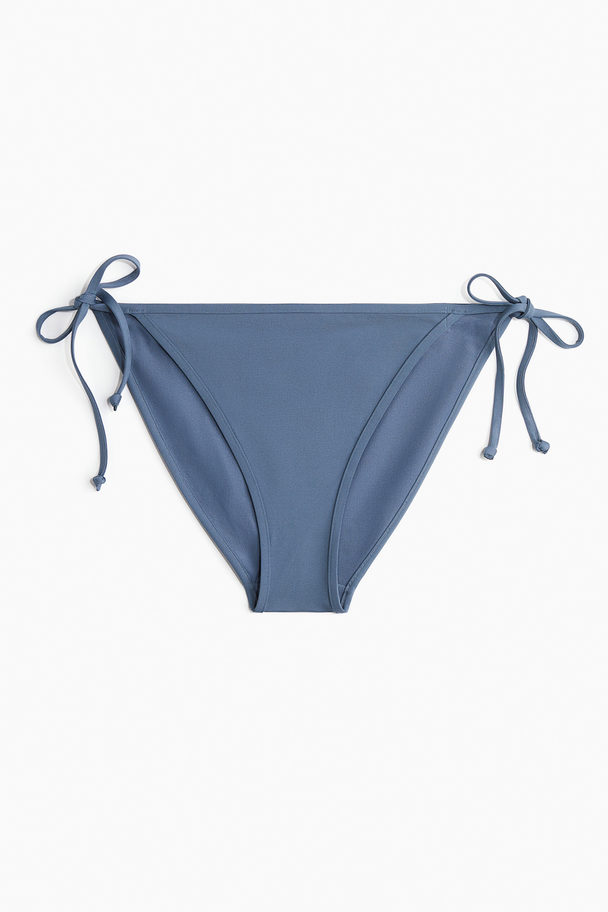 H&M Bikinitanga Met Strikbandjes Dusty Blauw