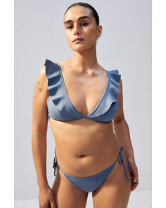 Bikinitanga Met Strikbandjes Dusty Blauw