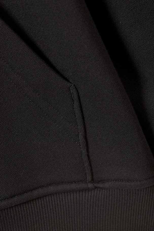 Weekday Boxy Heavy Zip Hoodie Black