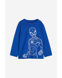Shirt Met Print Helderblauw/spider-man
