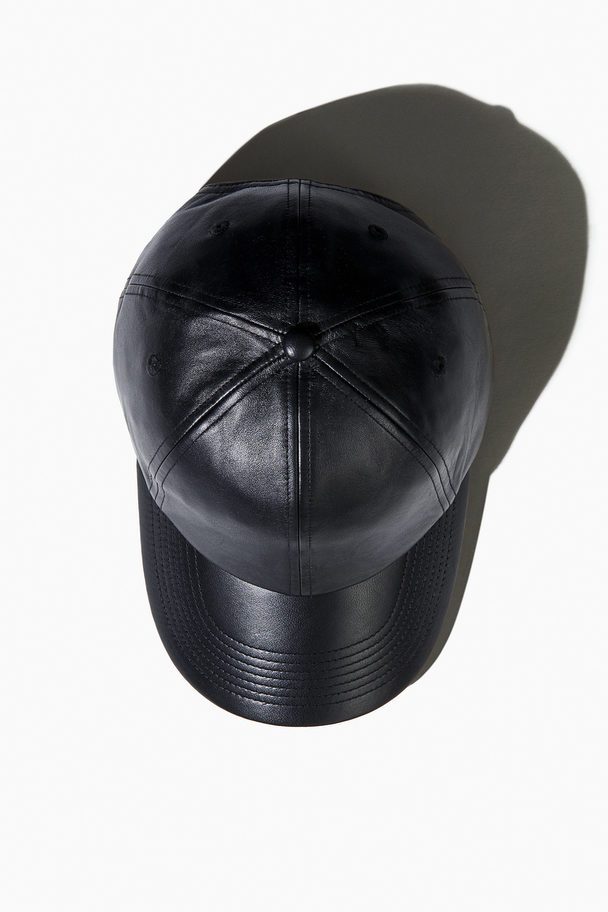 H&M Leather Cap Black