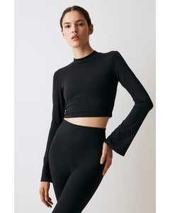 Softmove™ Cropped Sports Top Black