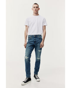 Skinny Jeans Mörk Denimblå