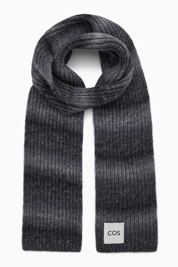 COS Gradient Wool-knit Scarf Navy
