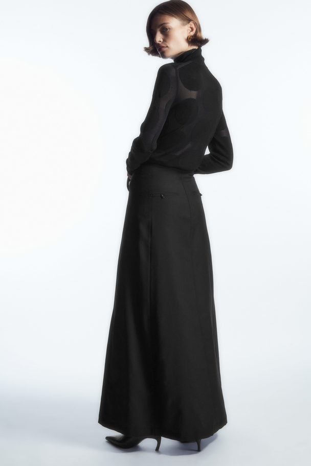 COS Wool Maxi Skirt Black