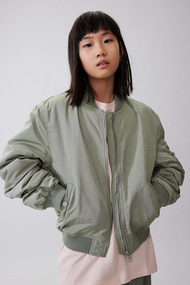 H&M Bomber Jacket Khaki Green