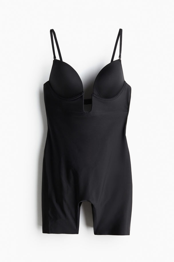 H&M Multiway-Bikerbody mit Push-up Light Shape Schwarz