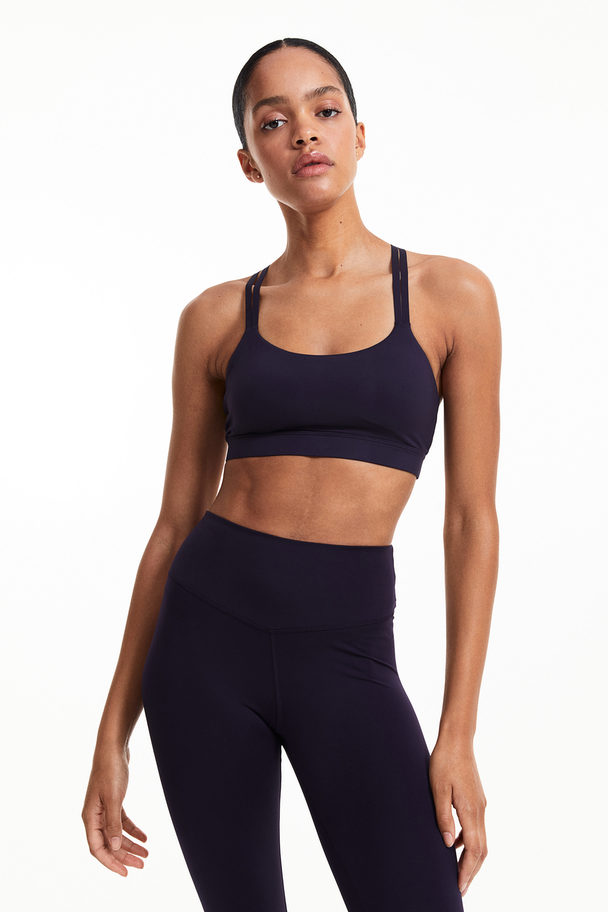 H&M Softmove™ Light Support Sports-bh Mørk Plomme