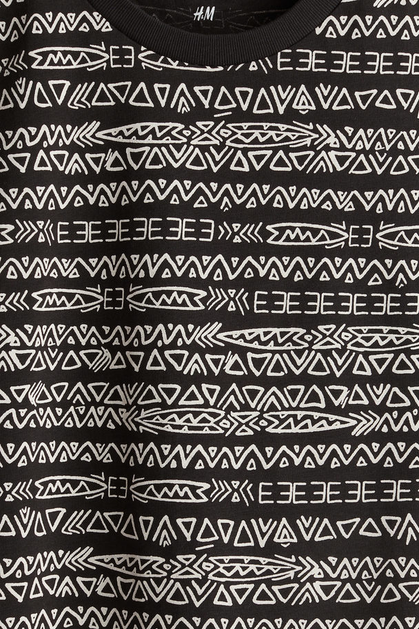 H&M Printed Vest Top Black/patterned
