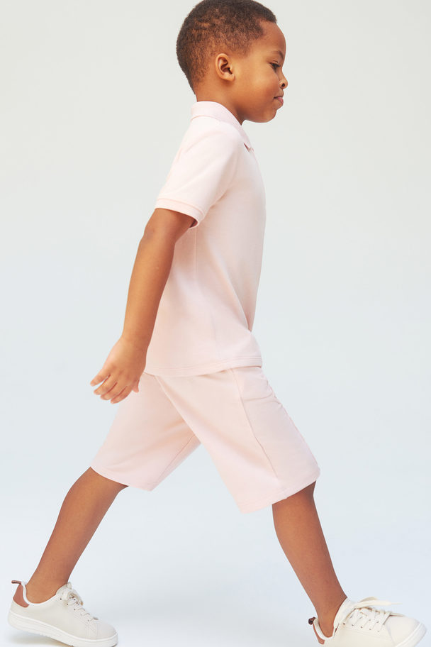 H&M 2-teiliges Set mit Poloshirt und Shorts Helles Mattrosa