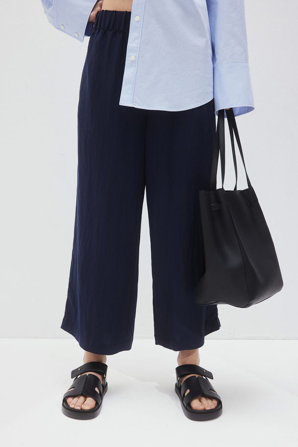 H&M Pull-on Culotte Marineblauw