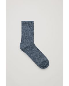 Glitter Socks Metallic Blue