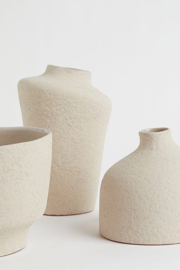 H&M HOME Small Terracotta Vase Light Beige