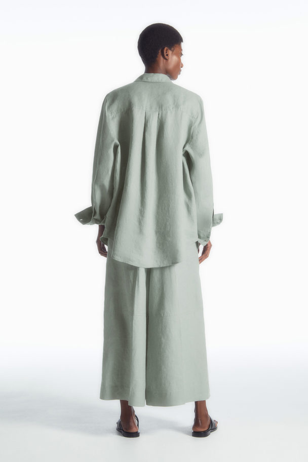 COS Oversized Linen Shirt Green