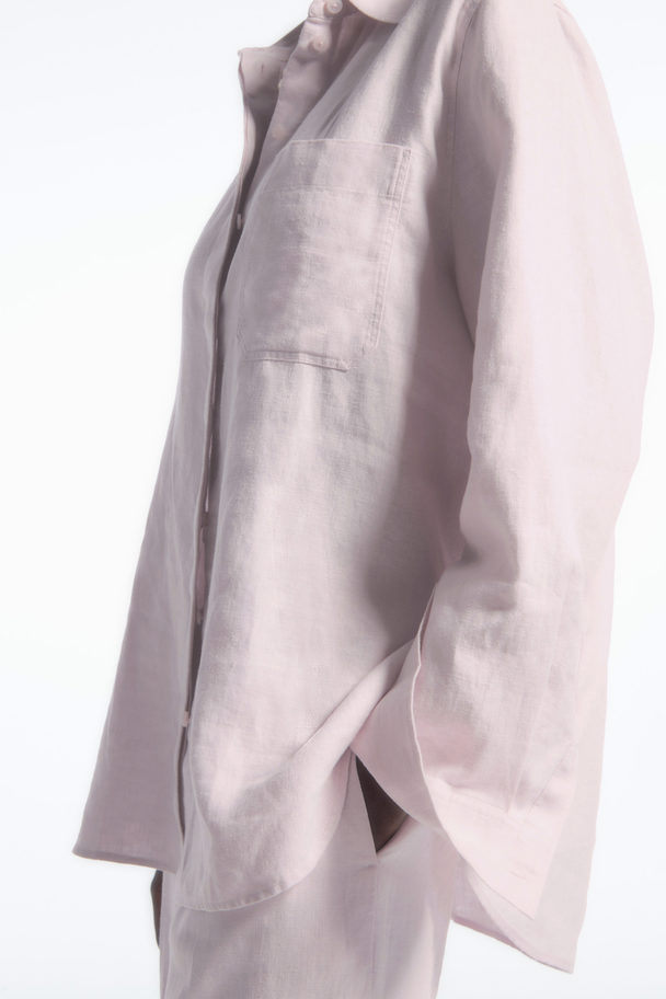 COS Oversized Linen Shirt Lilac