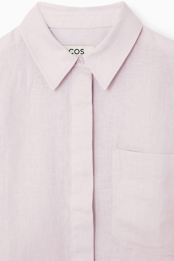 COS Oversized Linen Shirt Lilac