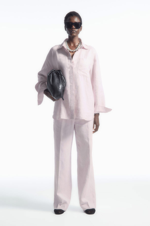 COS Oversized Linen Shirt Lilac