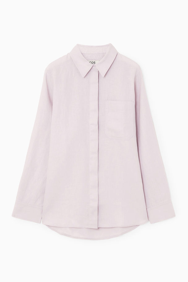 COS Oversized Linen Shirt Lilac