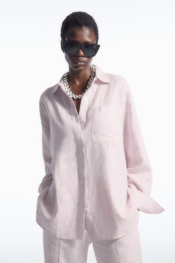 COS Oversized Linen Shirt Lilac