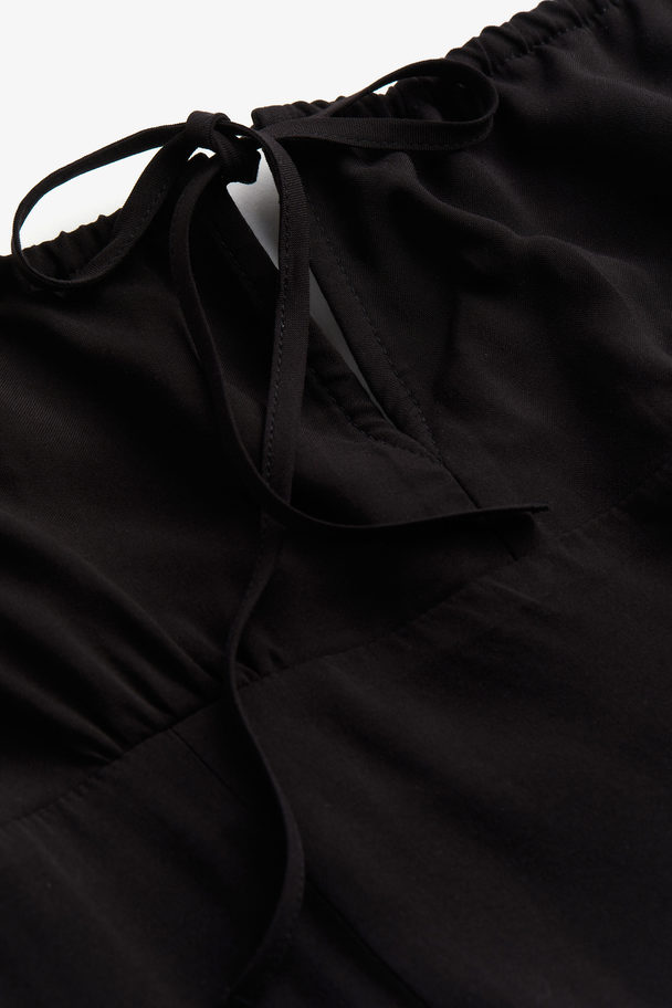 H&M Drawstring-detail Midi Dress Black