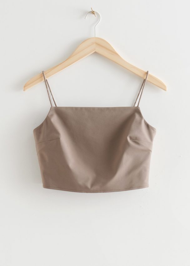 & Other Stories Strappy Crop Top Brown