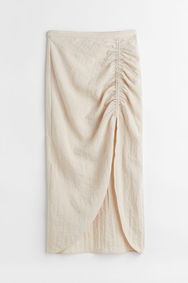 H&M Draped Skirt Light Beige