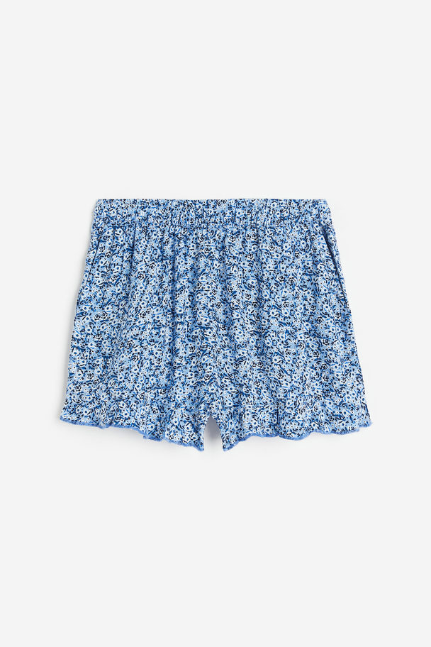 H&M Shorts mit Volants Blau/Geblümt