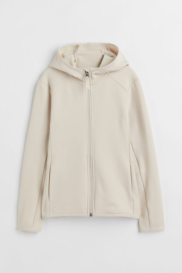H&M Hooded Fleece Jacket Light Beige