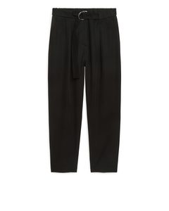 Belted Lyocell Trousers Black