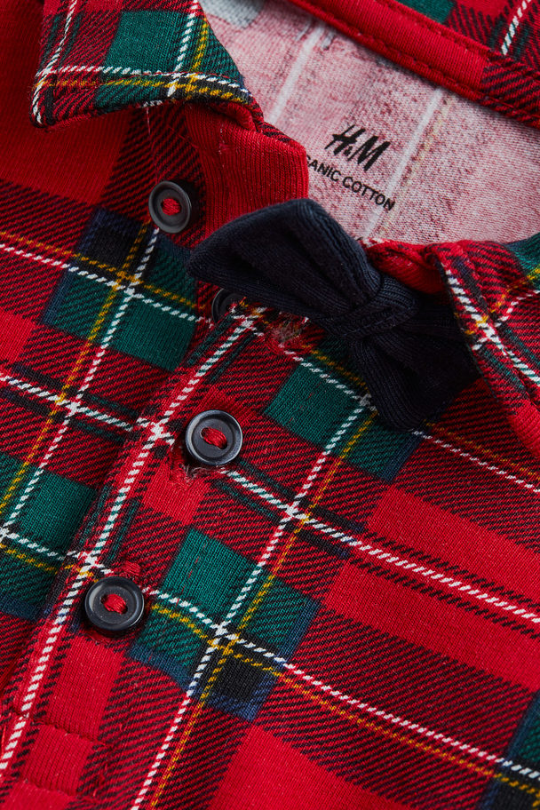 H&M 2-teiliges Baumwollset Rot/Grün kariert