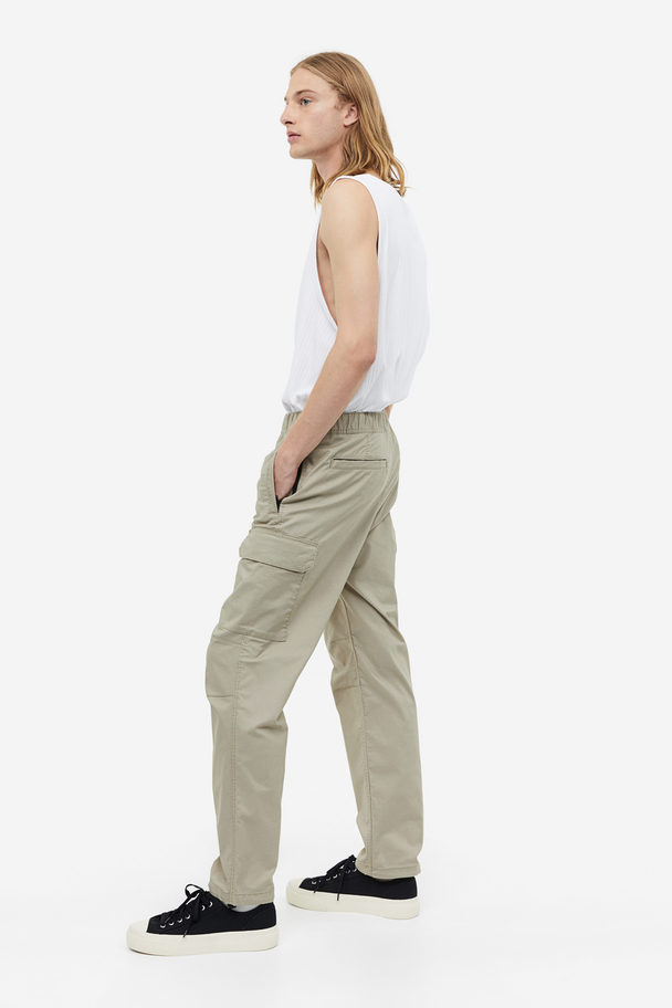 H&M Regular Fit Ripstop Cargo Trousers Beige