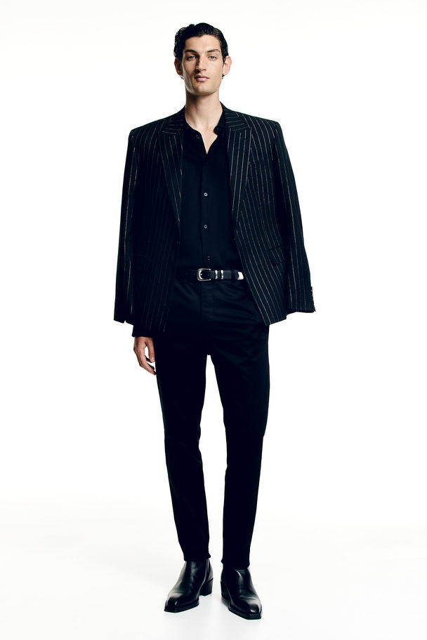 H&M Slim Fit Suit Trousers Black