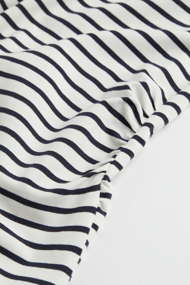 H&M Mama Ribbed Jersey Dress Cream/striped