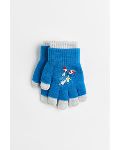 Finger-/Kurzfingerhandschuhe Knallblau/Sonic der Igel