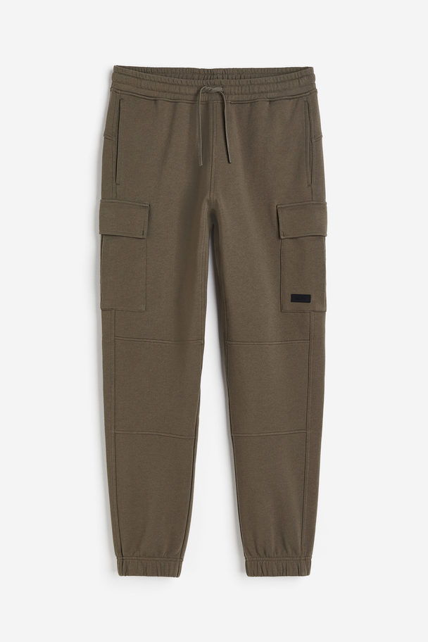 H&M DryMove™ Cargo-Joggpants aus Baumwolle Khakigrün
