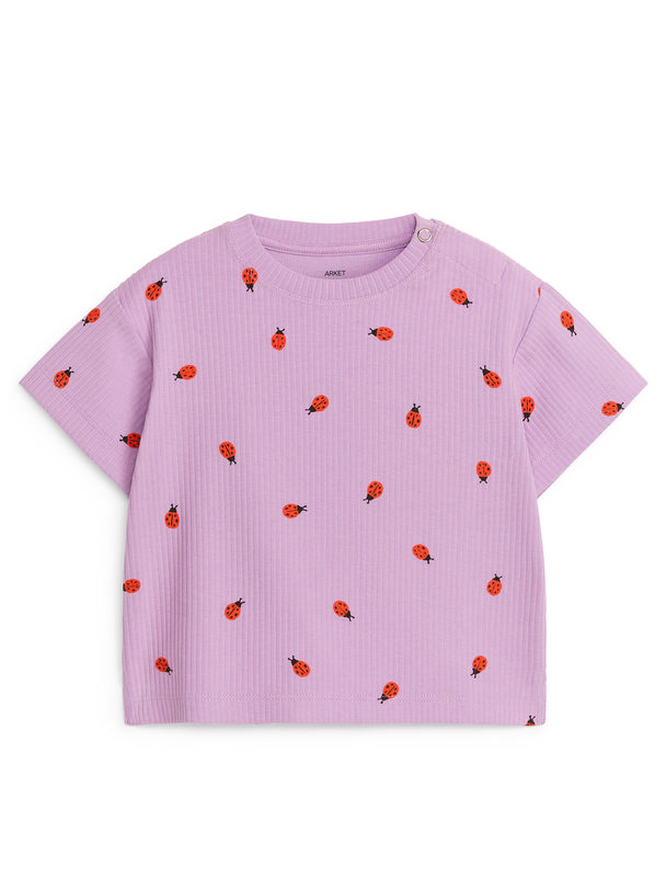 ARKET Ribbed T-shirt Lilac